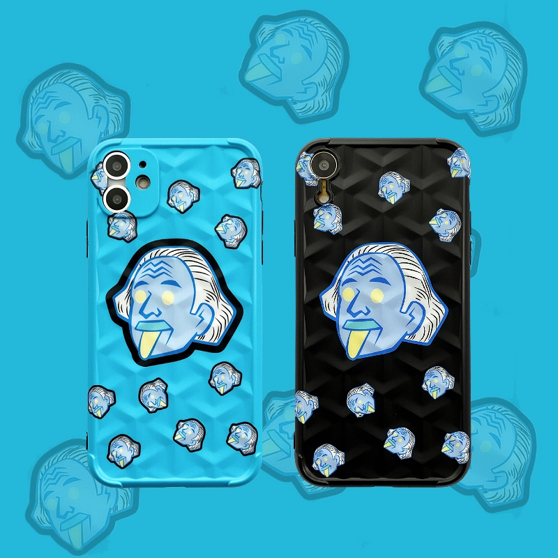 Casing Soft C   ase Desain Einstein Biru Hitam untuk iPhone 6