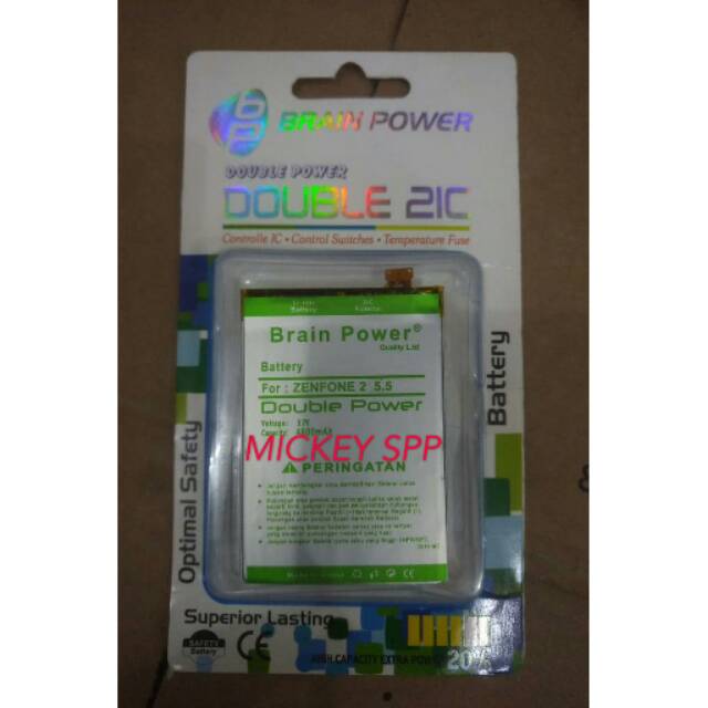 BATTERY BATERAI BATRE ASUS ZENFONE 2 5.5 ZE550ML ZE551ML Z008D Z00AD BRAIN POWER DOUBLE POWER