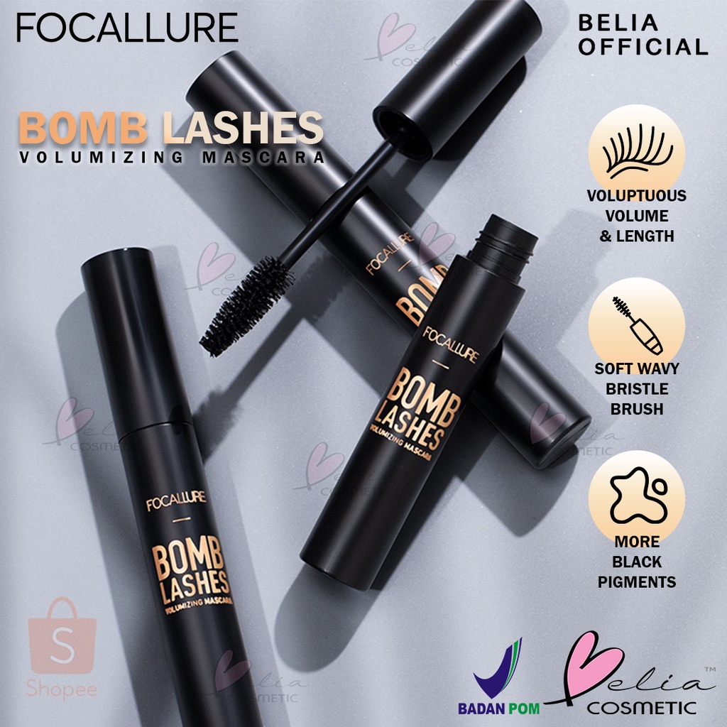 ❤ BELIA ❤ FOCALLURE Bomb Lashes Volumizing Mascara FA44 | Black Maskara Waterproof Long Lasting | BPOM