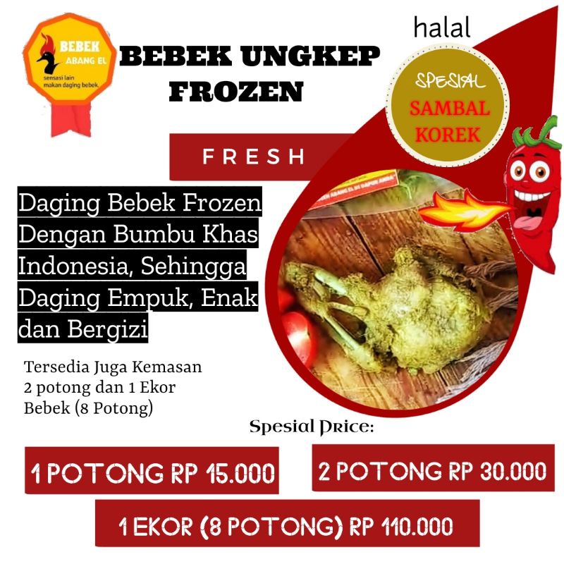 

BEBEK UNGKEP/ BEBEK UNGKEP FROZEN PER 1 POTONG/Pcs