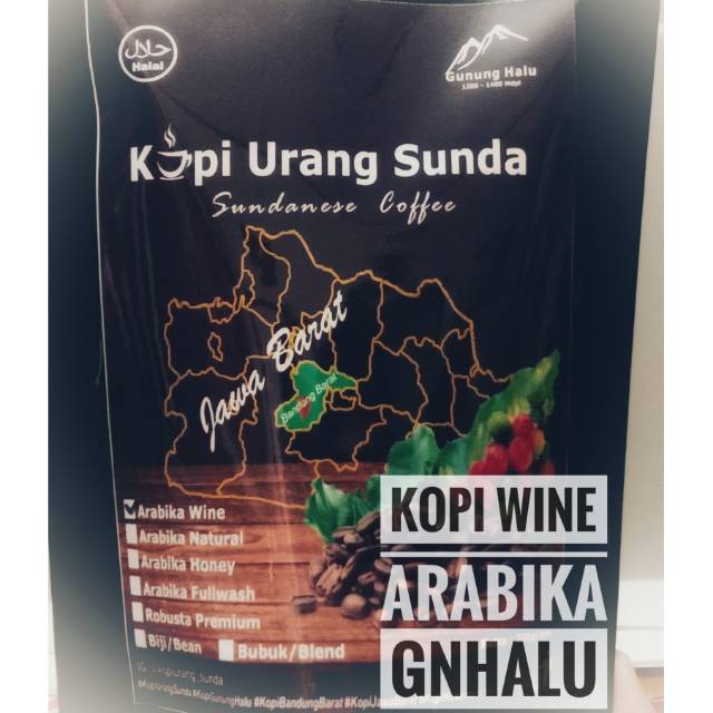 

Kopi Urang Sunda Arabika Gunung Halu Wine 200Gram (Biji/Bubuk)