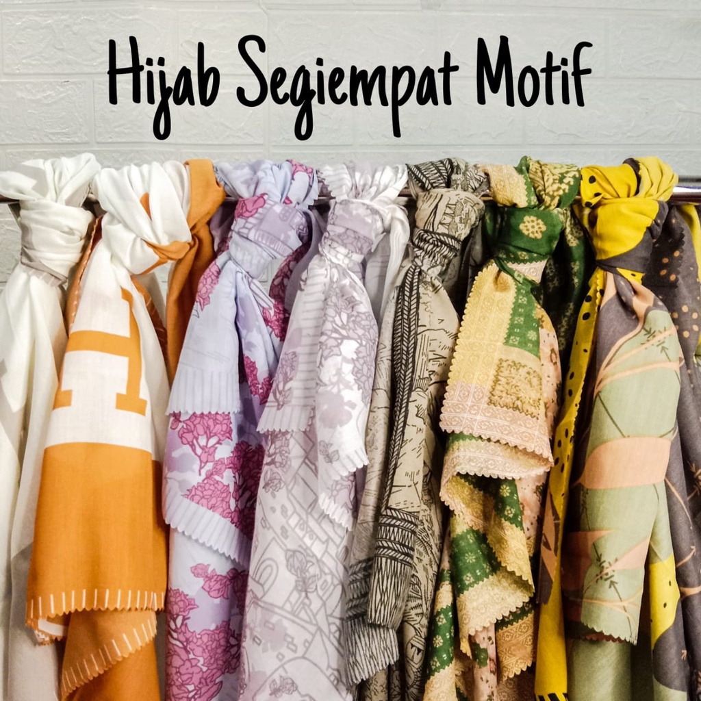 Jilbab Segiempat VOAL / Kerudung Segiempat Motif