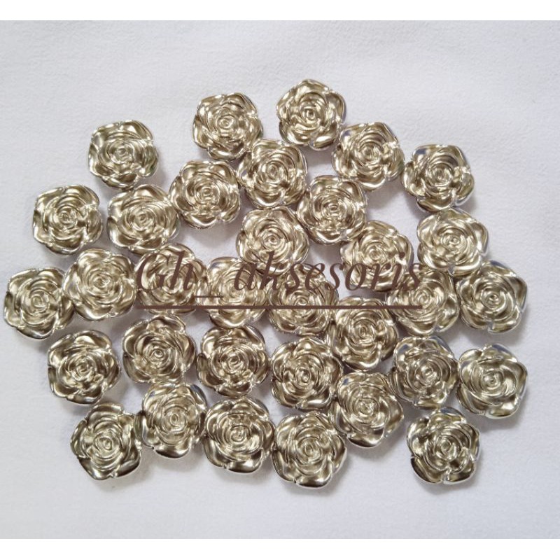 Resin Mawar Silver Isi 12Pcs