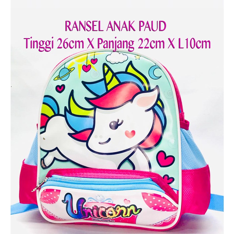 Showme Tas Ransel Anak Sekolah PAUD 10in (T26cm X P20cm X L10cm) UNICORN