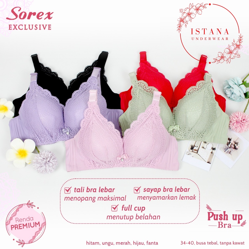 BRA SOREX / bh premium exlusive ORI / push up bra tanpa kawat / bra sorex busa tebal