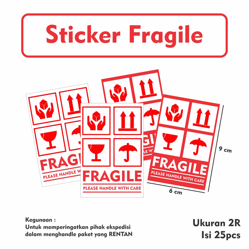 Label Sticker Fragile Paket Barang