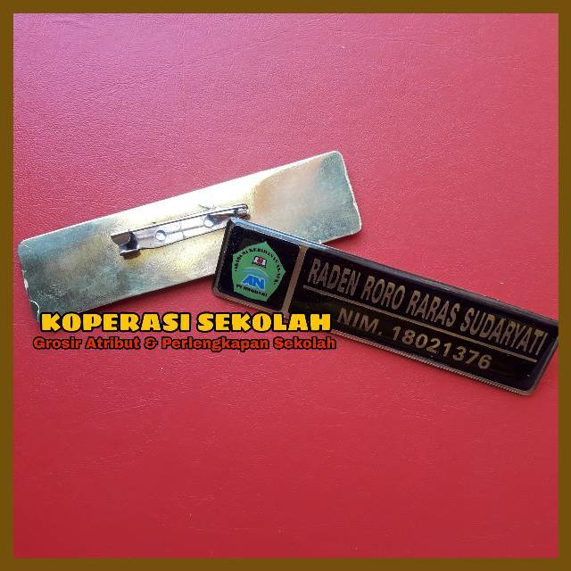 Name Tag / Papan Nama Kuningan Peniti Fiberglass Custom Murah - Atribut Sekolah