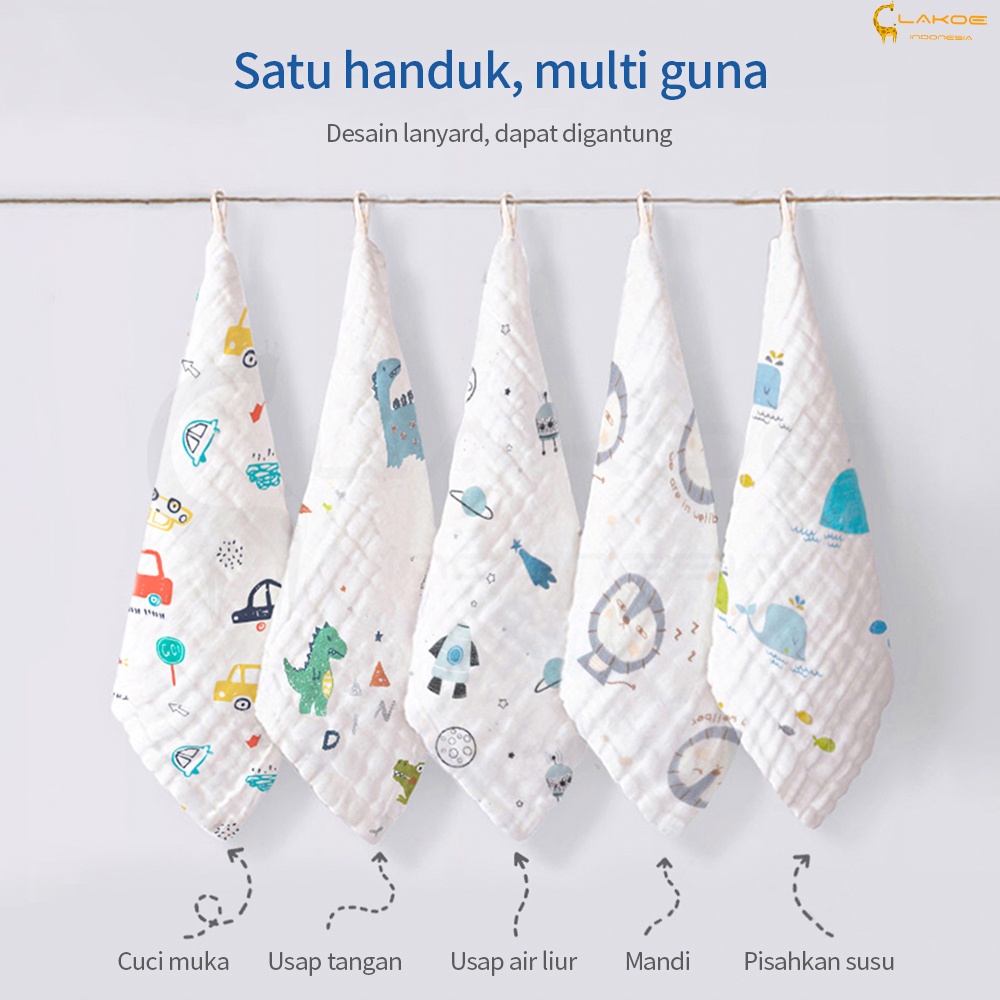 LAKOE washlap bayi Handuk bayi kecil Sapu Tangan Bayi 25*25cm