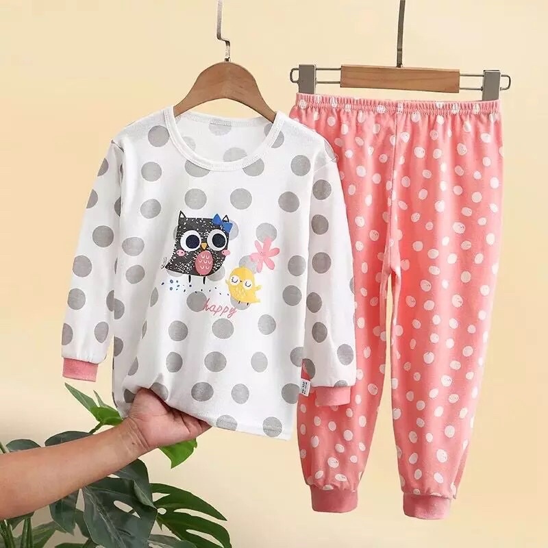 Setelan Baju Anak Perempuan Bahan Katun Import Premium Baju Piyama Anak Tangan Panjang Bahan Katun Baju Tidur Anak Cewe Baju Tidur Murah