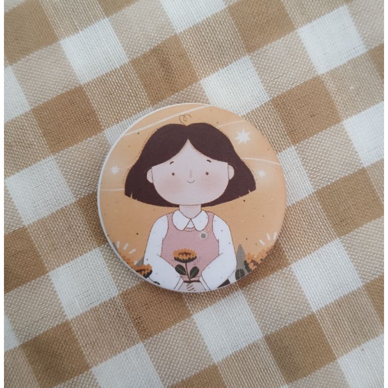 PIN TAS / PIN TOTEBAG / PIN BROS / PIN BROS TAS / PIN BUTTON / PENITI BROS / PIN BROS LUCU / BT21 / PIN ESTETIK /AKSESORIS TAS-Lil Girl-D