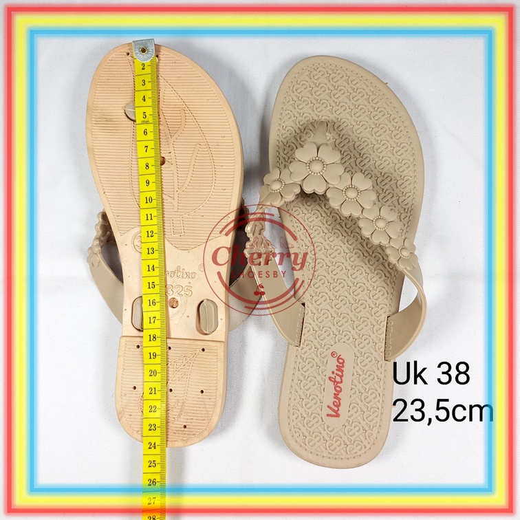 8325-21 Sandal Jepit Wanita Verotino Sendal Cewek Karet Tali Motif Bunga Glanzton