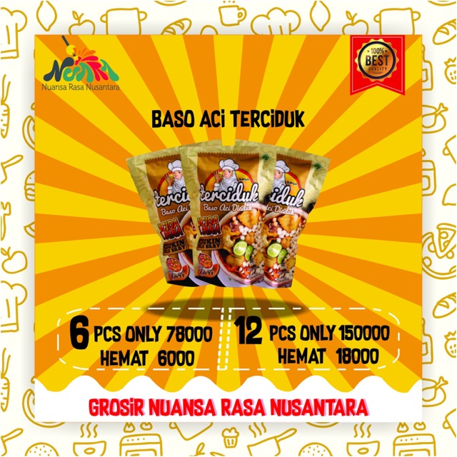 

[ PAKET GROSIR 12 PCS TERMURAH ] TERCIDUK BASO ACI NAPISAH Pedas Jeruk Kuah Kare Bandung Cimahi