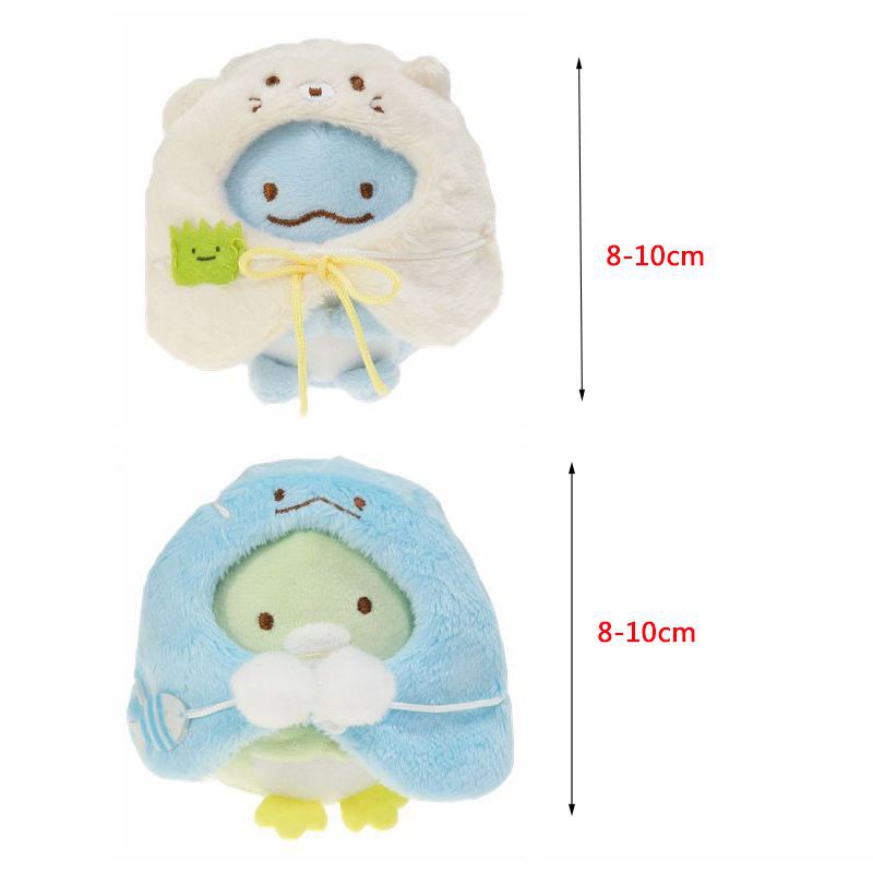 10cm Boneka Kawaii Sumikko Gurashi Plush Toy Keychain Soft Pendant Stuffed Cloak Doll Gift Mainan