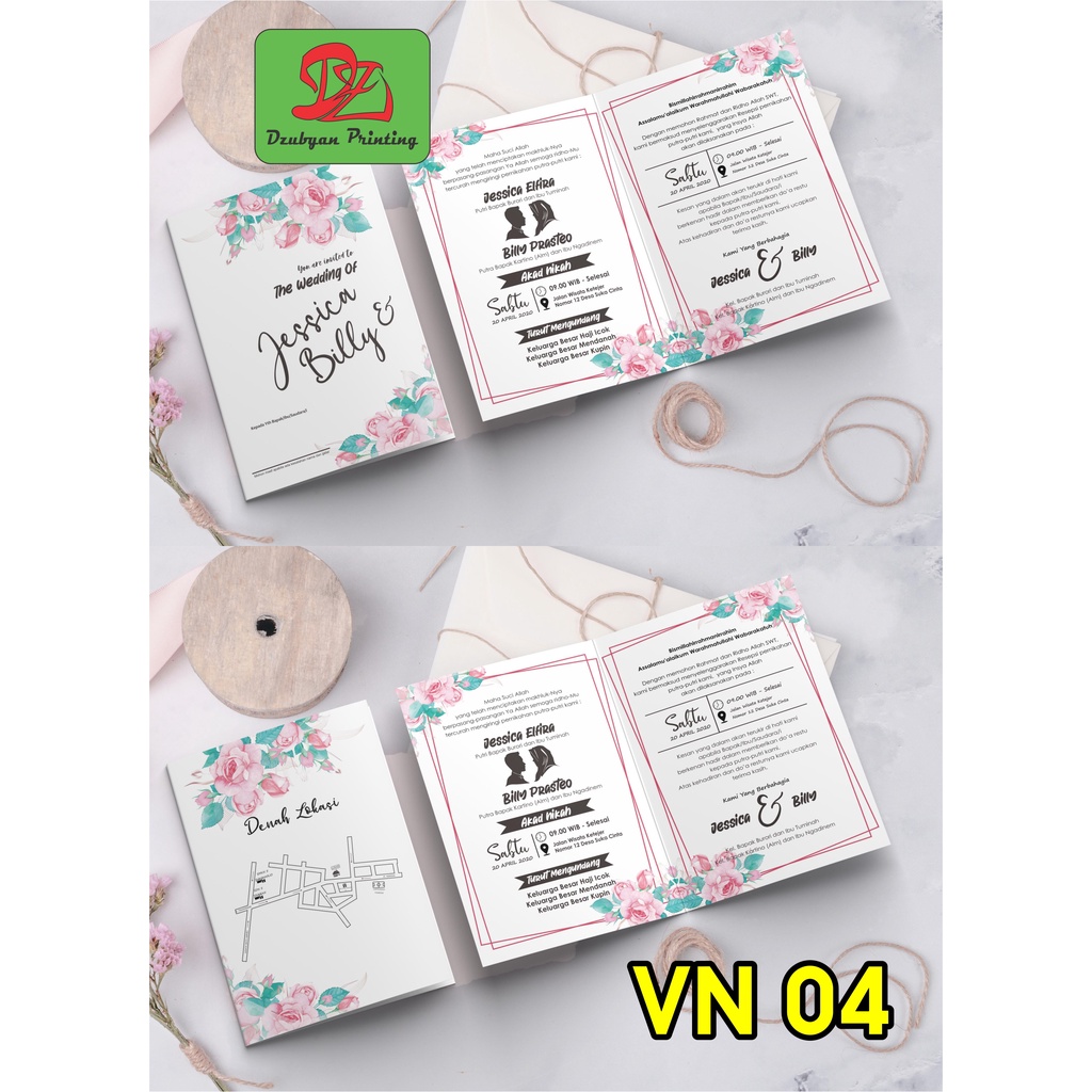 UNDANGAN PERNIKAHAN  VINTAGE  (foto)  Tanpa Minimal Order*  elegan, Murah, Proses  satu hari jadi, Tebal, Banyak Gratisnya-04