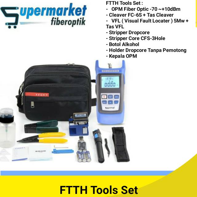 Jual FTTH Tool Set Lengkap Alat Kerja Fiber Optik OPM VFL Stripper ...