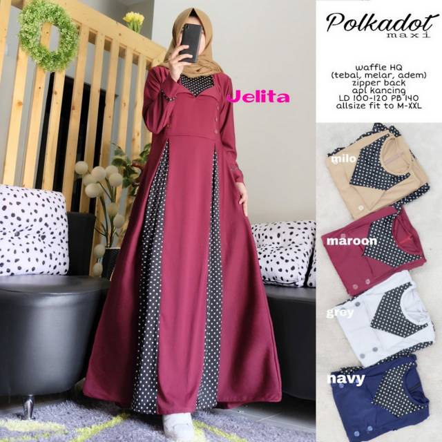 Gamis Polkadot Maxi by Jelita