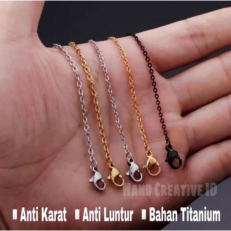 Kalung Titanium Pria Wanita Anti Karat Nuri Nori Gold Silver