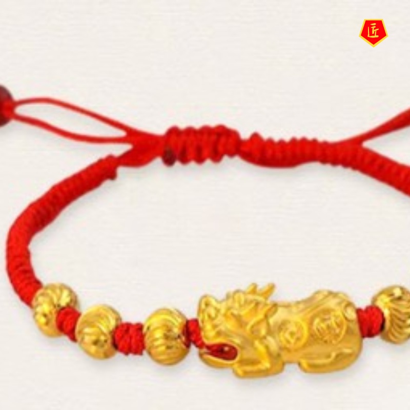 [Ready Stock]Woven Red Rope Lucky Beads Bracelet