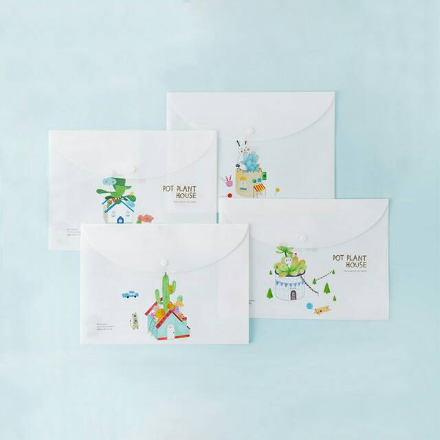 

Pot Plant House Button File Folder A4