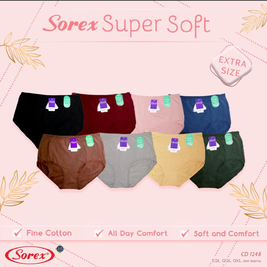 Celana dalam wanita sorex JUMBO Super Soft / CD 1248 EQL ( XXXL) , QQL ( 5L ) , QXL ( 6L )