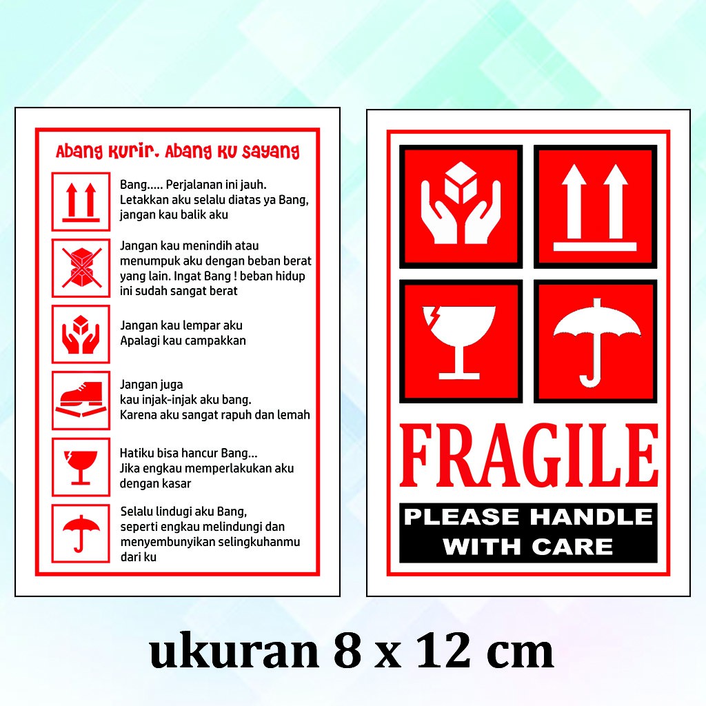 Stiker Label Fragile Model Keren Lucu Shopee Indonesia