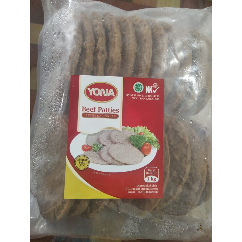 

YONA BEEF PATTIES 1 KG / DAGING BURGER