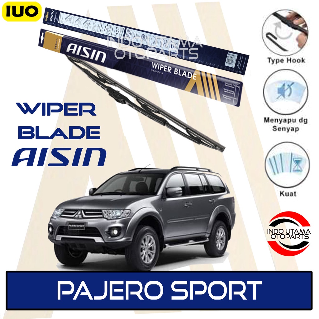 Wiper Mobil Mitsubishi Pajero Sport AISIN Sepasang 18-22&quot; ORIGINAL