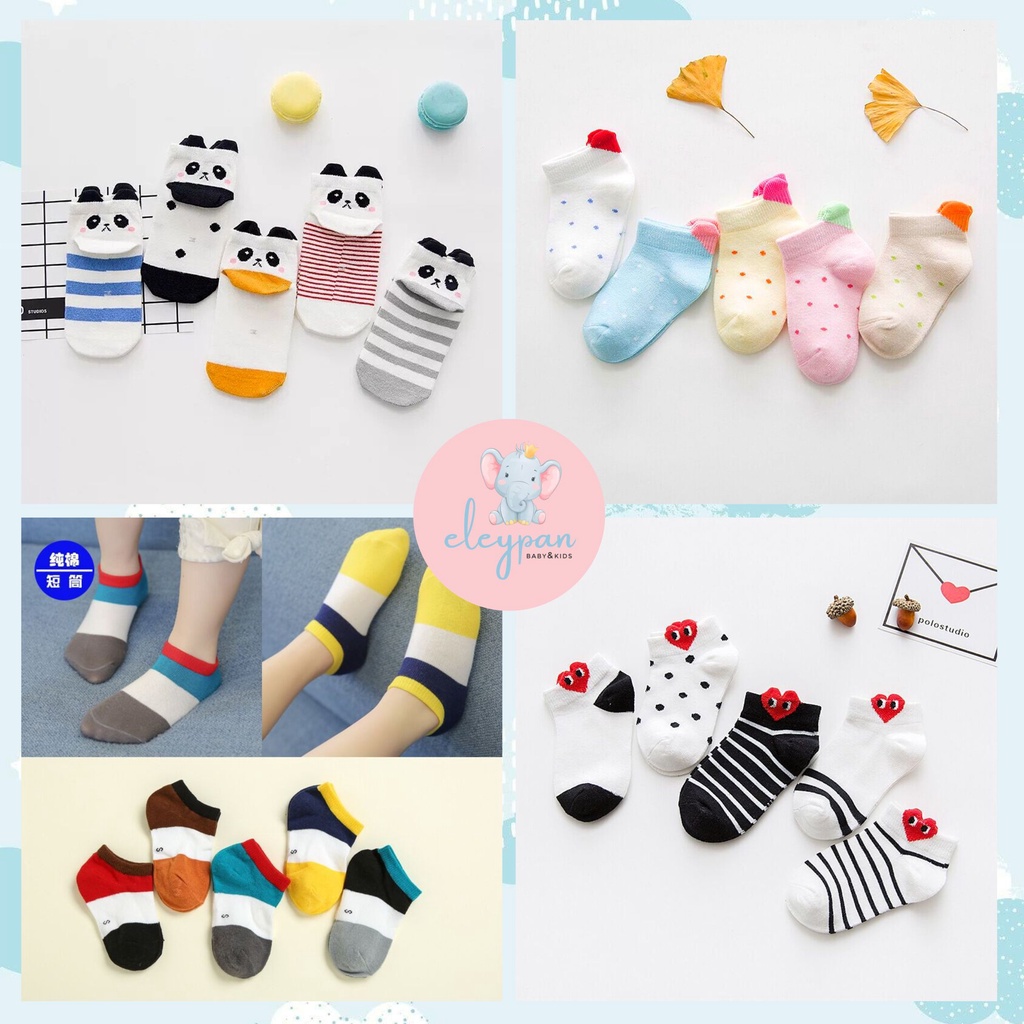 [5 Pasang] Set Kaos Kaki Anak Import Lucu Nyaman Premium Quality Cute Kids Socks 5 in 1 Kaus Kaki Anak