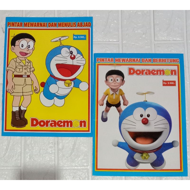 BUKU PINTAR MEWARNAI DORAEMON MENULIS HURUF ABJAD UNTUK ANAK TK dan PAUD
