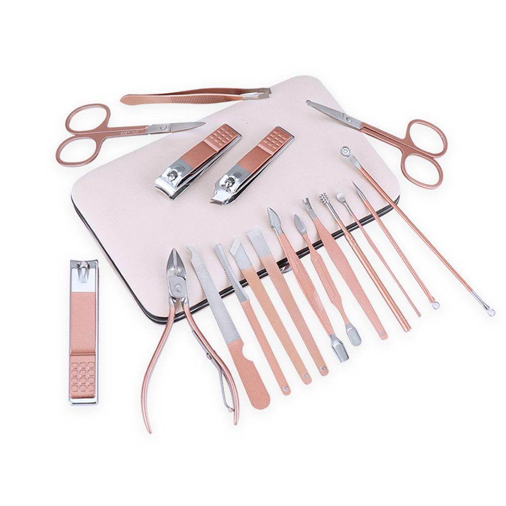 7 / 10 / 12 / 16 / 18pcs Gunting Kuku Portable Bahan Stainless Steel Untuk Travel