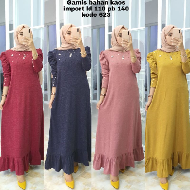 gamis bahan kaos