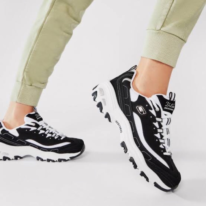 Original SALE 70% SEPATU SKECHERS D’LITES BIGGEST FAN 11930 BKW WOMEN