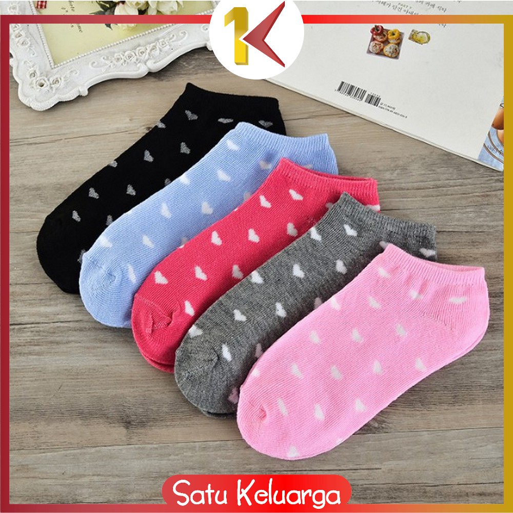 SK-P51-P54 Kaos Kaki Pendek Dewasa / Kaos Kaki Semata Kaki / Kaos Kaki Ankle Motif / Short Socks-Love