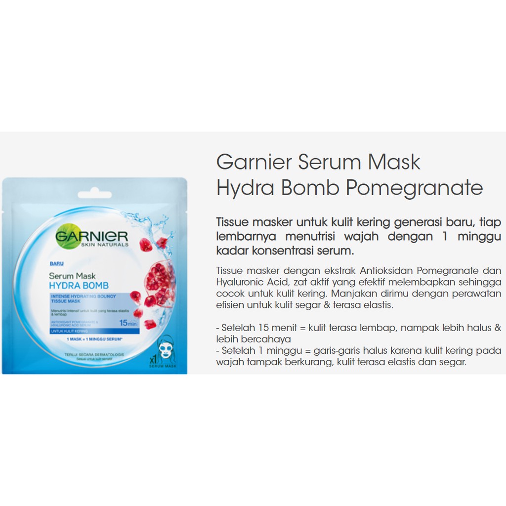 Garnier Serum Tissue Mask Hydra Bomb Pomegranate