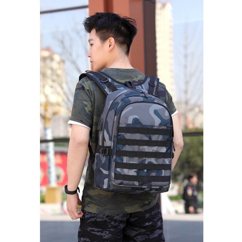 Tas Ransel Sekolah Travel Army usb Backpack Pubg 670 H3E8