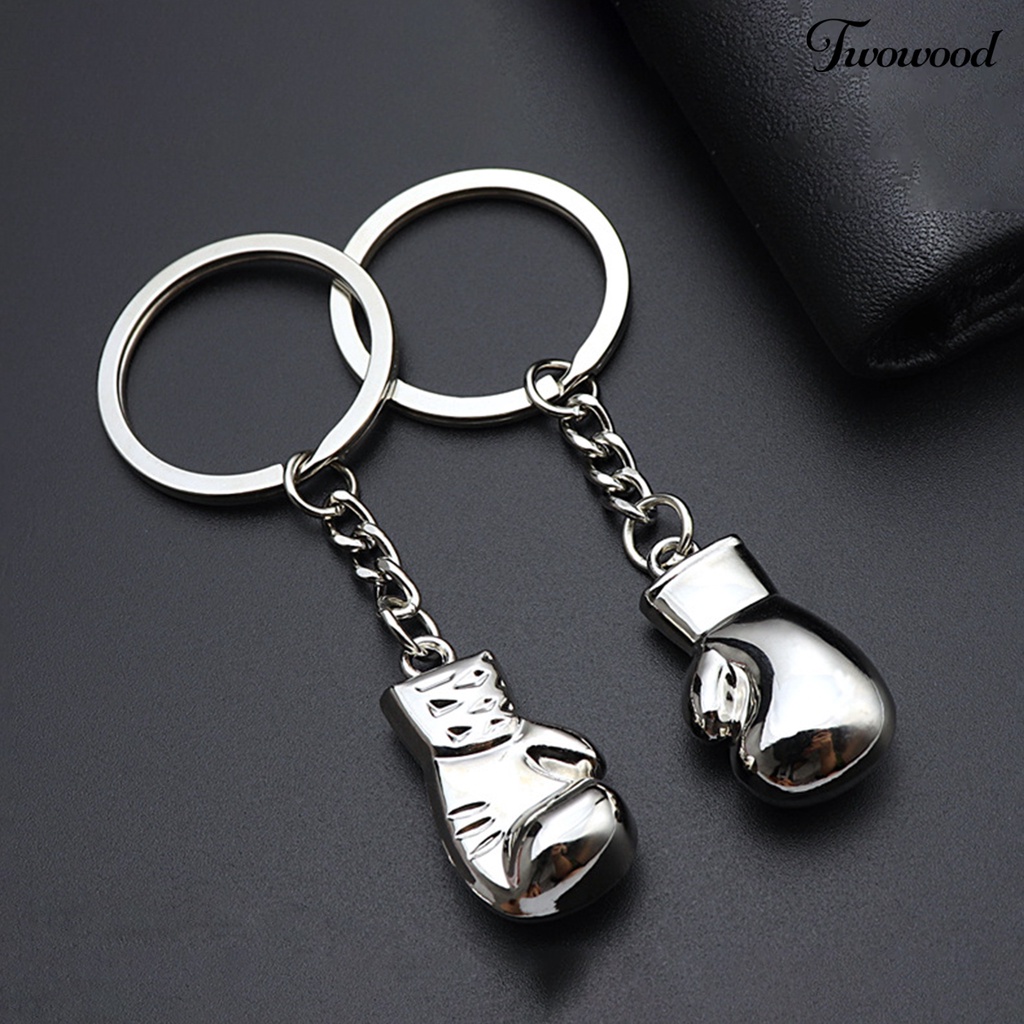 Twowood 2Pcs Gantungan Kunci Bentuk Sarung Tinju Ukuran Mini