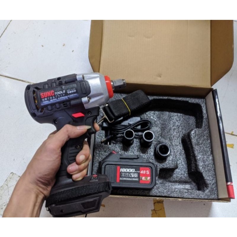 MONAKE Mesin Impact Wrench Baterai Kunci Shock Pas 48Vf 48S