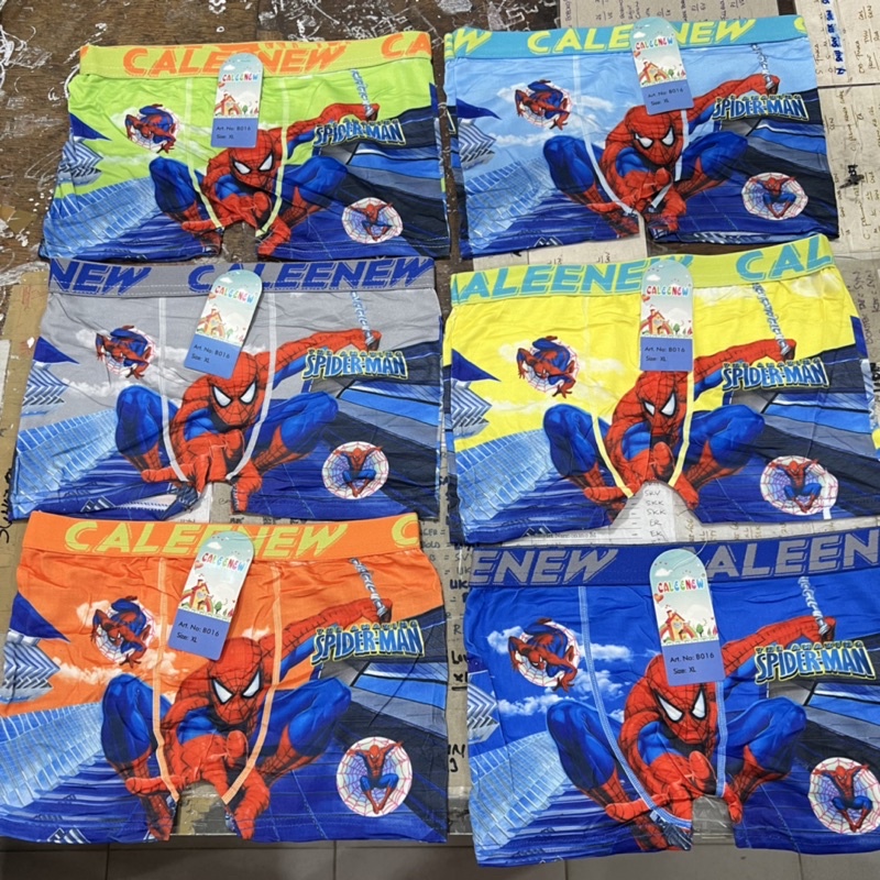 (6pcs) Celana dalam boxer cuteyang anak cowok spiderman cars transformer import murah