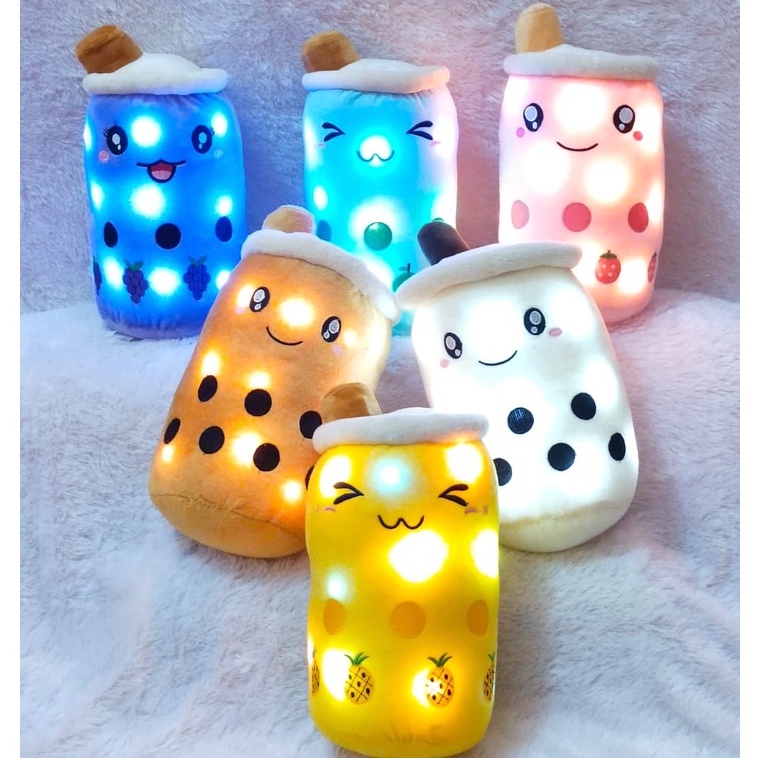Boneka Boba Milk 35cm LED Brown Sugar Pink & Cream
