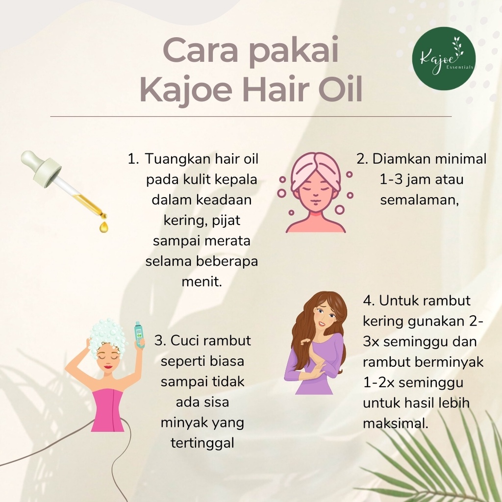 KAJOE HAIR OIL Serum Anti Hair Fall Penumbuh Rambut Alami untuk Rambut Rontok Kering Rusak 50 ML