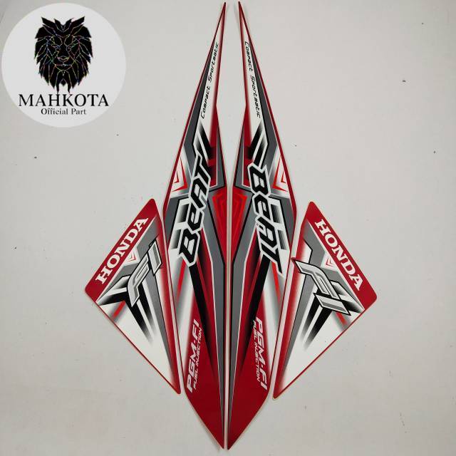 Striping Stiker Polet Sepeda Motor List honda beat fi 2015 merah stiker motor list body