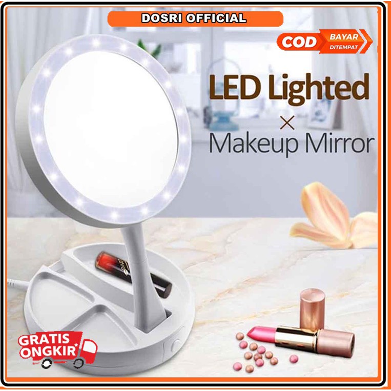 (BISA COD) 1 PCS Cermin Make Up Led Lipat My Fold Away Mirror Tempat Alat Rias Kaca Lampu Portable