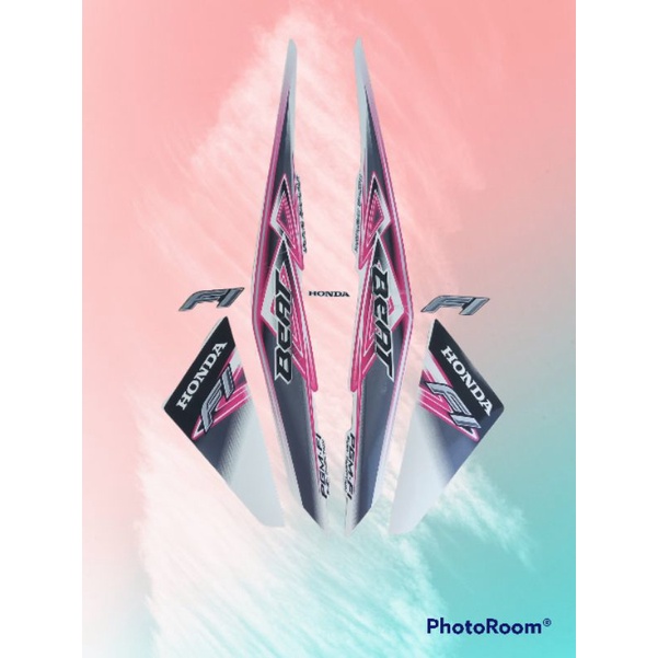 Striping Beat Fi 2013 Putih Pink