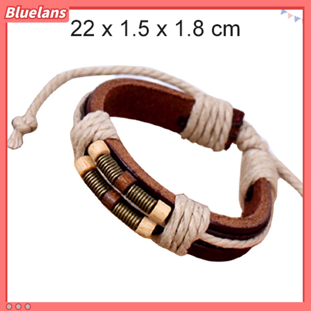 Gelang Multilayer Bahan Kulit Imitasi Gaya Punk Untuk Unisex