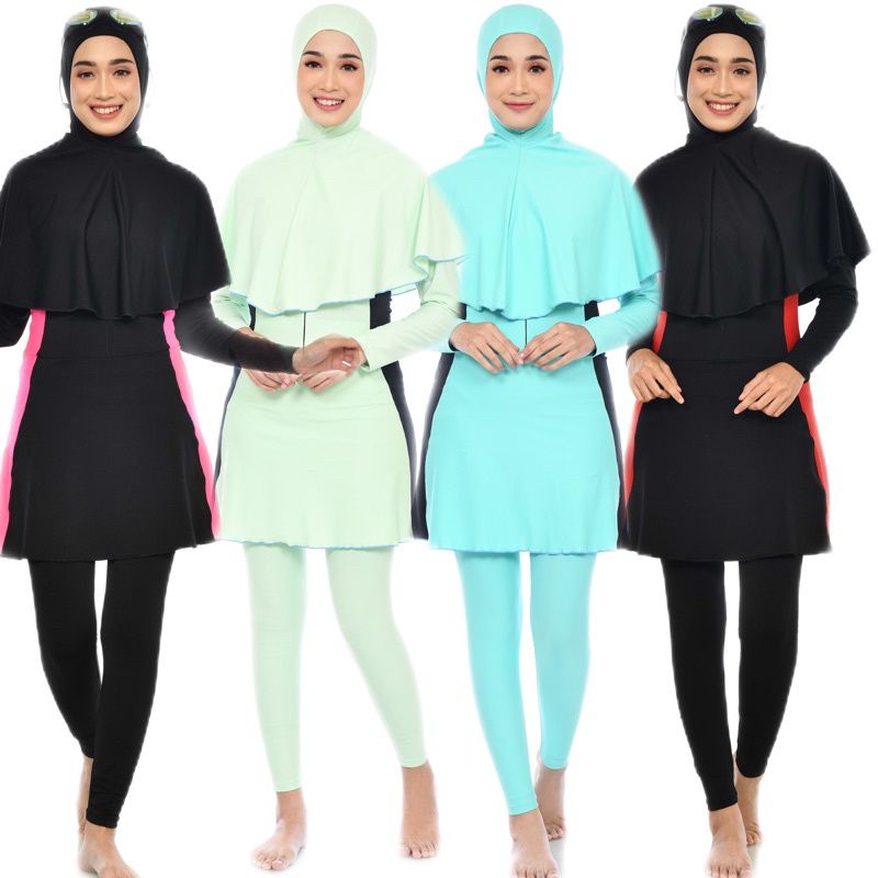 Baju Renang Muslimah Remaja / Baju Renang Muslimah Dewasa list samping