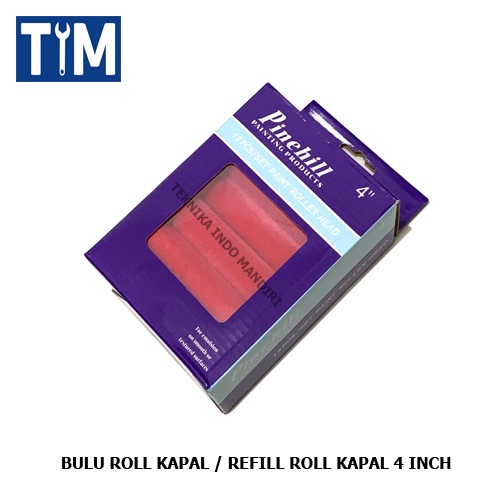 PINEHILL Refill Kuas Rol Kapal 4 INCH ( MERAH ) / Isi Ulang Roll Kapal ( HARGA ECERAN )