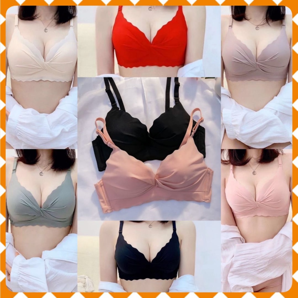 Bra Wanita Tanpa Kawat Bra Push Up / Bra Import Bahan Seamless Dan Lembut Model V