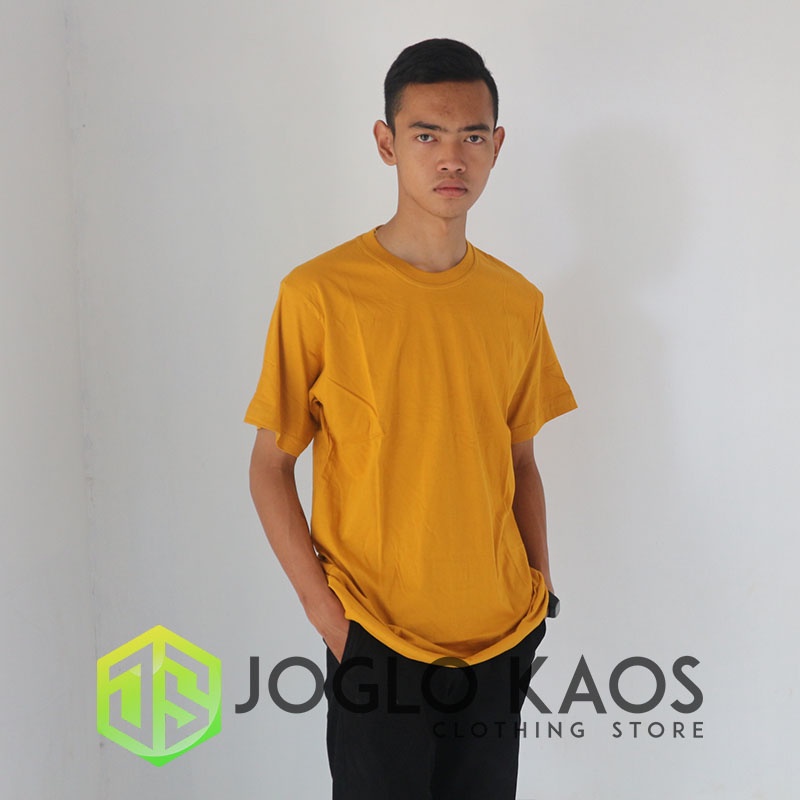 Kaos Polos Dewasa kuning mustard mustad pria wanita cotton combed 30s Joglo Kaos