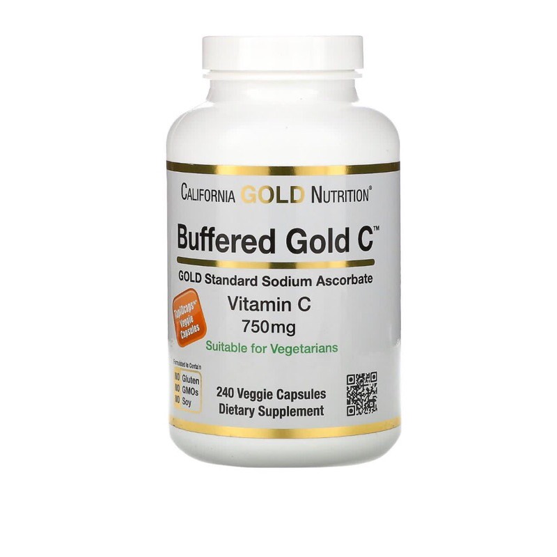 California Gold C 750 mg buffered 240 capsules vitamin c 1000mg non acid