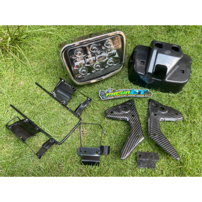 paket set LAMPU DEPAN DAYMAKER RX KING NEW 2004 OVAL 10 titik LED